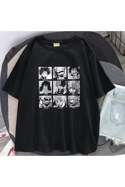 Touz My Hero Academia Boku Printed Black Unisex Oversize T-shirt