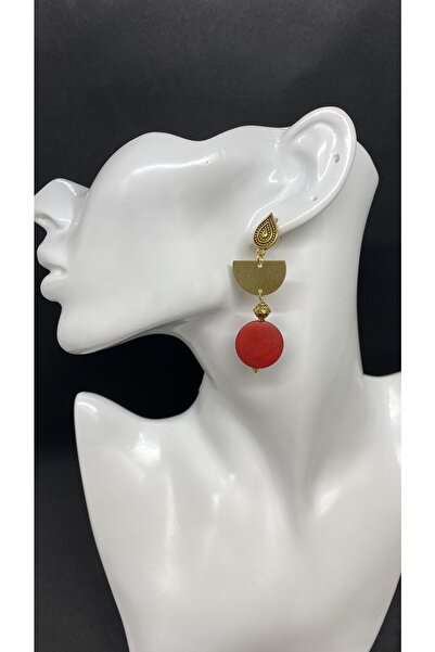 Porsuk Alternatif Handmade Ethnic Lacquer Finish Wood Bead Women Earrings