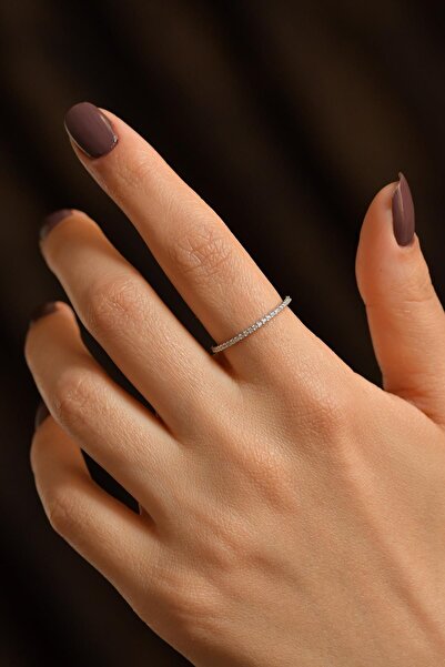 Roza Silver Zirkon Taşlı Tamtur 925 Ayar Gümüş Kadın Yüzük