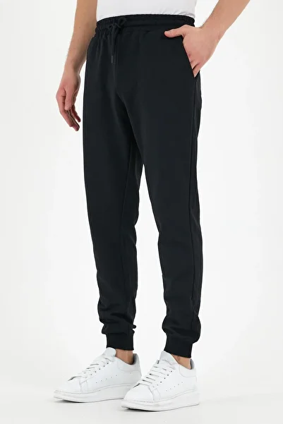 COMEOR Black Men's Sweatpants with Labeled Back and Side Pockets Regular Fit
