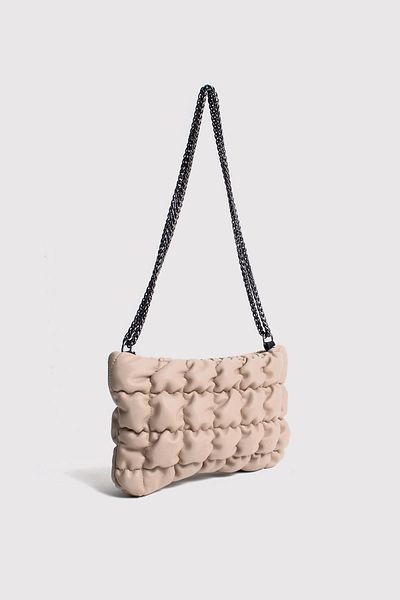 Berlesi Mink Women's Fluffy Chain Shoulder and Cross Baguette Bag
