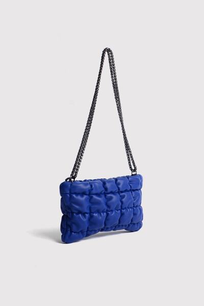 Berlesi Mavi Kadın Pofuduk Zincirli Omuz Ve Çapraz Baget Çanta