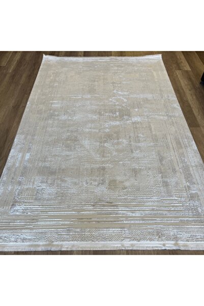 İpek Halı Sihir 17306 Beyaz Krem Modern Salon Halısı