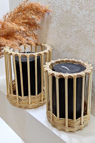 DEKOLOBİ Σετ μίνι φαναριών Bamboo Stick 2 τεμαχίων (16-14 CM)