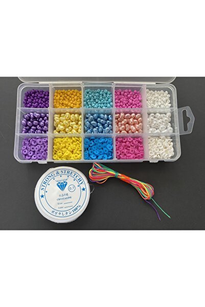 LİVZA BİJUTERİ 15 Gözlü Kutuda Incili Fimolu Takı Yapma Seti Kendin Yap Hobi ...