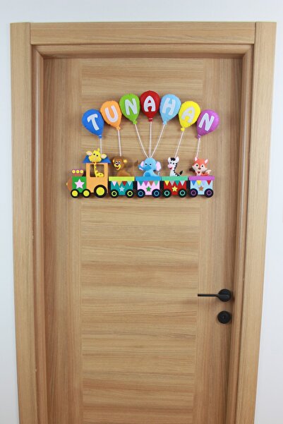 Renkli Hayallerim Tunahan Isimli Trenli Bebek Ve Hastane Odası Kapı Süsü