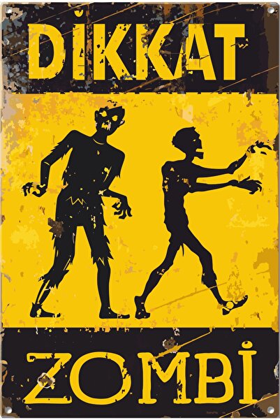 Hayat Poster Avertisment Zombie Semn de avertizare Poster retro din lemn