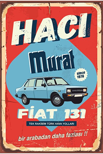 Haji Murat Fiat 131 Vintage Style Retro Wood Poster