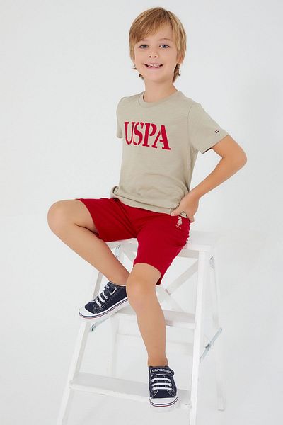 U.S. Polo Assn. Harmony Details Light Khaki Boy Bermuda Suit