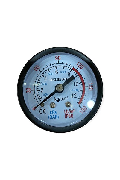 kölner Kompresör Saati Metal Manometre(12 Bar 180psi) Çapı 50mm Bağlantı Çapı 13mm G 1/4