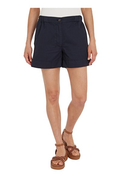 Tommy Hilfiger Yüksek Bel Rahat Mavi Kadın Şort Ww0ww38729dw5