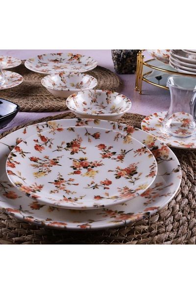Aryıldız Tulu Porcelain Breakfast Set 25 Pieces Sea Form Db1185