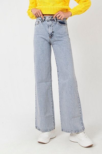 Trn JNS Μπλε Lycra της δεκαετίας του '90 - Super High Waist Loose Palazzo Jeans
