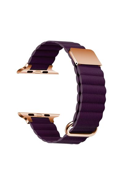 İncisoft Apple Watch 2/3/4/5/6/7/8/se/ultra 42mm 44mm 45mm 49mm Deri Baklalı ...