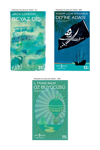 TÜRKİYE İŞ BANKASI KÜLTÜR YAYINLARI Oz Büyücüsü + Define Adası + Beyaz Diş- 3...
