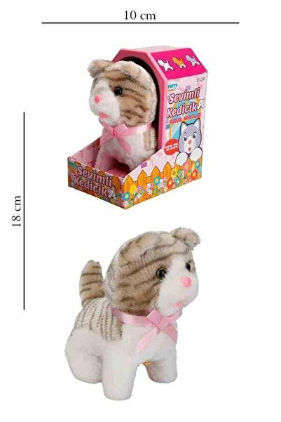 Sunman Pilli Peluş Gri Sevimli Kedicik Hareketli-sesli