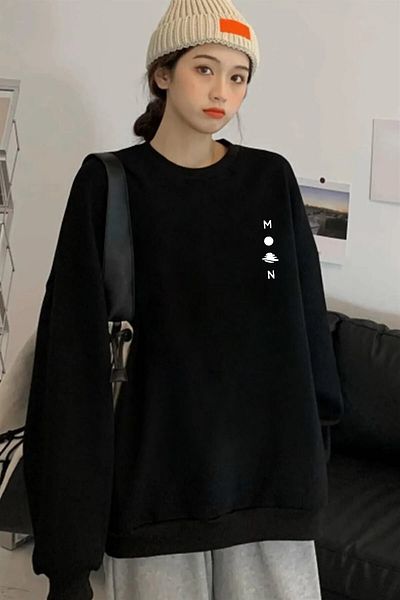 spearly Hanorac oversize cu imprimeu Moon