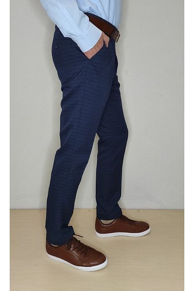 Bomenti Life Men's Plaid Saks Slim Fit Sports Trousers
