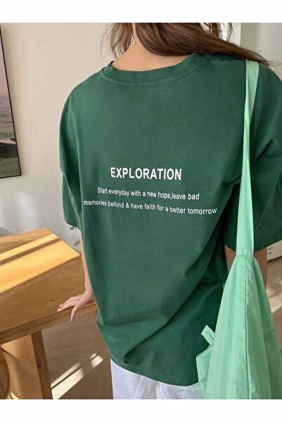 Keywest Ženska 'istraživačka' prednja i zadnja strana Štampano Gorko-zelena O...