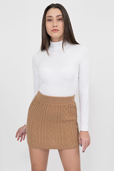 Soyo Women's White Cotton Turtleneck Long Sleeve Blouse