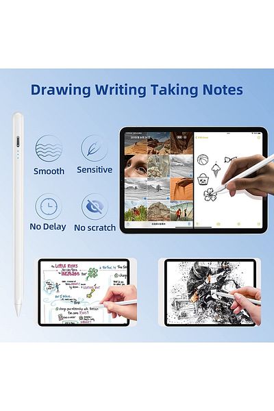 m.tk moveteck Apple Ipad Air 5 Generation Tilt-Sensitive Palm Red Featured Palm Rejection Writing Drawing Pen Active