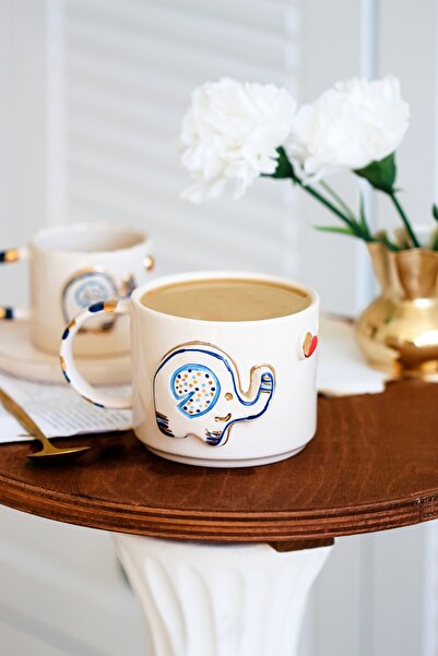 SİNEM YAMAN HOME Seramik Fil Kupa