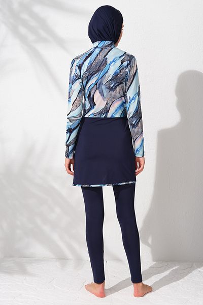 Pierre Cardin Costum de baie Hijab cu mânecă lungă și fermoar cu model 231911