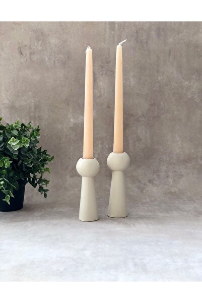 thiramis homeconcept Bej Bubble 2'li Şamdan-mumluk