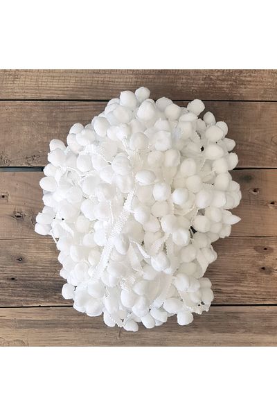 GÖZDE ELSANATLARI Strip Pompom White 20 Meters