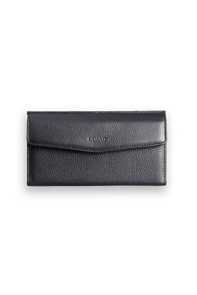 GUARD Genuine Leather Black Wallet with Phone Entry 2223