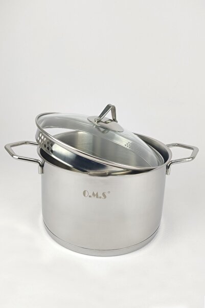 Digithome Stainless Steel Pot - 24x14 Cm, Oms with Strainer Lid, Plain C1-1-71