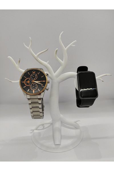Nerva Design 3D White Tree Watch Stand - Smart Watch, Wristwatch Compatible Watch Organizer