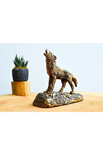 Biblo Sepetim Bozkurt Kurt Biblosu Heykeli - Gold