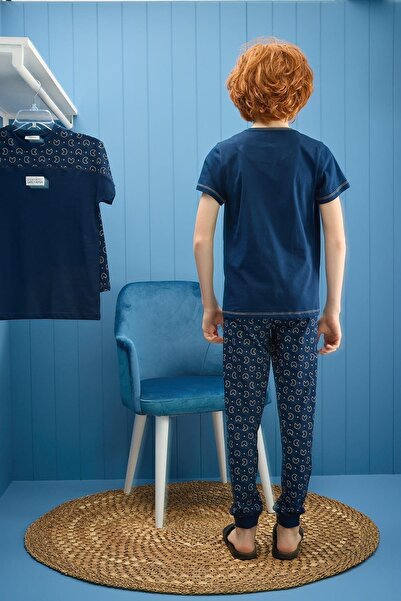 Sevim Короткий піжамний комплект для хлопчика, темно-синій 8c5t3n6