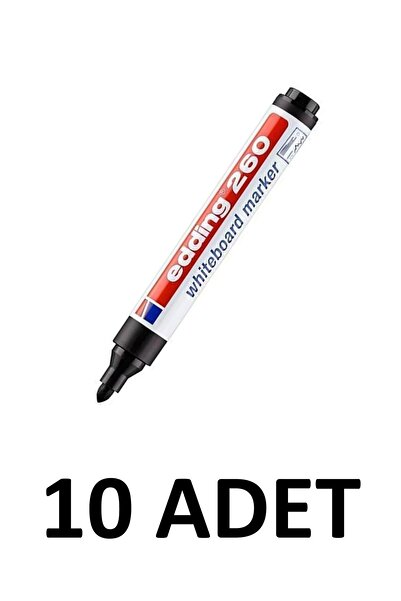Edding 10 Adet E-260 Yazı Tahtası Kalemi Siyah