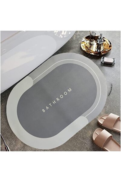 Genel Markalar Süper Su Emici Kaymaz Taban Oval Banyo Paspası Diatomik Banyo Lavabo Su Emici Paspas 60 X 39 Cm