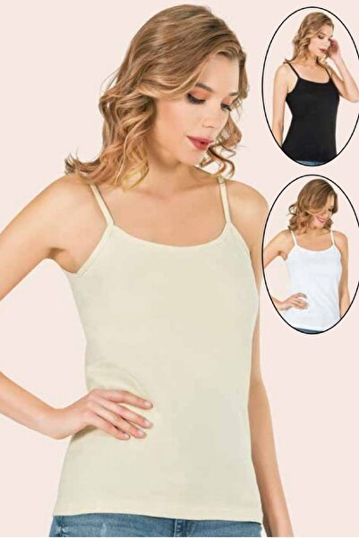 Anıt 5 Pieces Women's Ribbed Rope Strap Athlete 100% Cotton