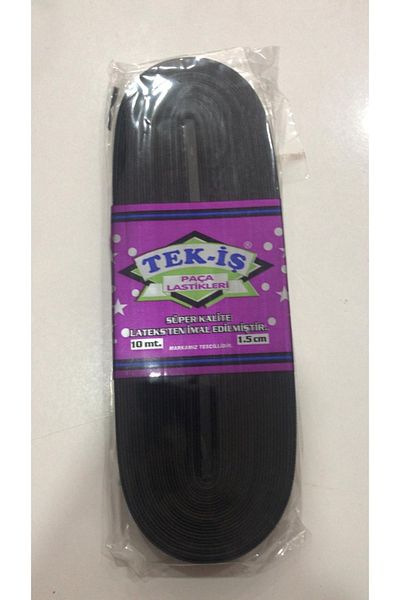 Tek-İş Flat Leg Rubber 1.5 Cm 10 Meters Black