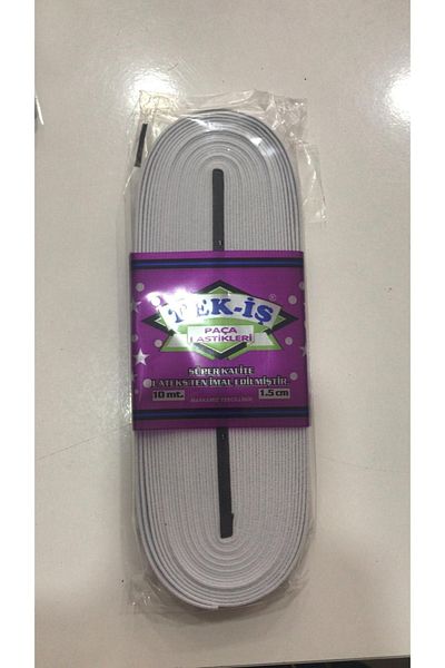 Tek-İş Flat Leg Rubber 1.5 Cm 10 Meters White