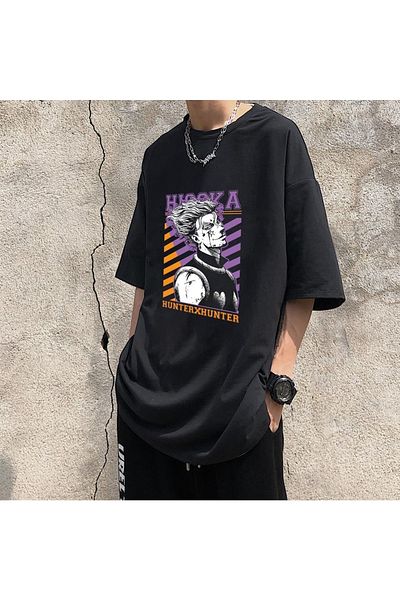 Touz Eysahunter X Hunter Hisoka Printed Black Unisex Oversize T-Shirt