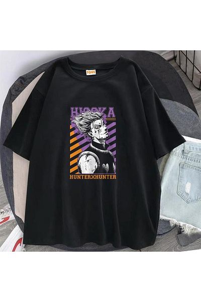 Touz Eysahunter X Hunter Hisoka Printed Black Unisex Oversize T-Shirt