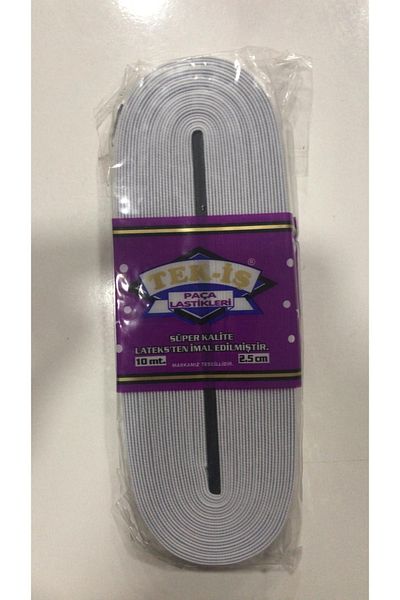 Tek-İş Flat Leg Rubber 2.5 Cm 10 Meters White