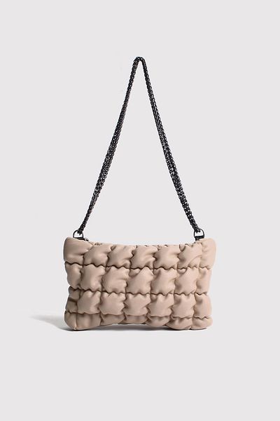 Berlesi Mink Women's Fluffy Chain Shoulder and Cross Baguette Bag