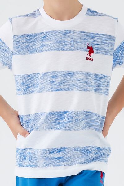 U.S. Polo Assn. Base. Polo Assn Stripe Pattern Blue Boy Bermuda Suit