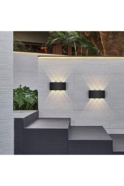 burenze Modern Tasarım Dekoratif Led Aplik Iç Dış Mekan Ledli Aplik Amber Ren...