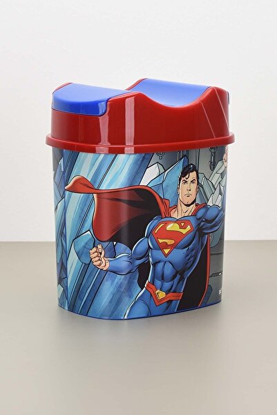 Tuffex Lisanslı Yutan Kapaklı Çocuk Çöp Kovası 5,5 Lt - Superman