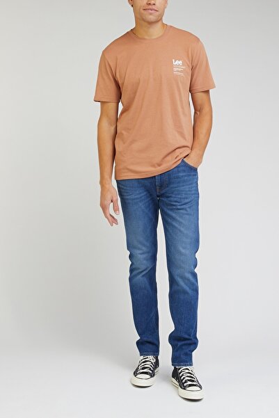 Lee Regular Fit Regular Cut 100% Cotton Crew Neck Cinnamon T-Shirt