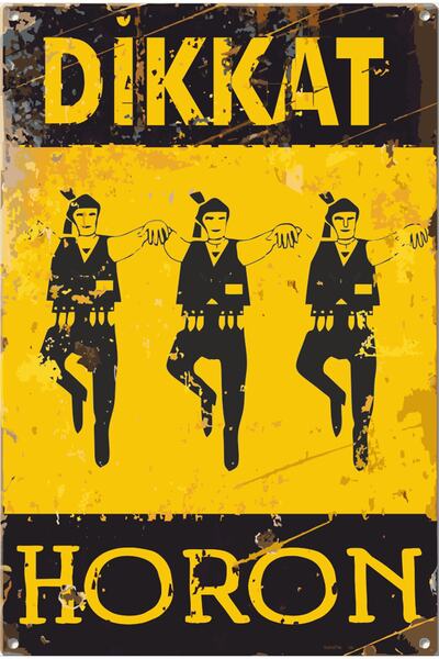 Hayat Poster Dikkat Karadeniz Horon Uyarı Levhası Retro Ahşap Poster