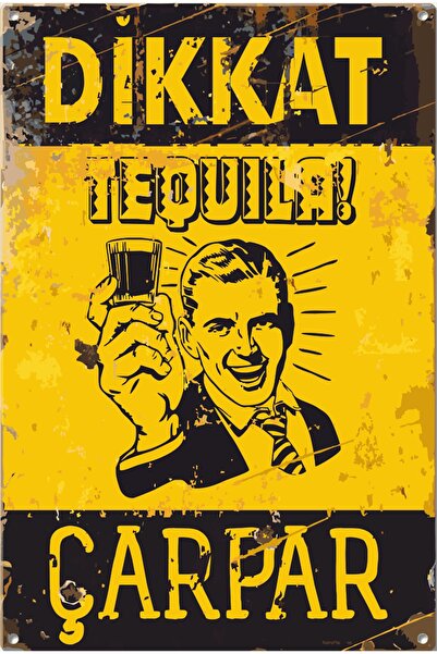 Caution Tequila Alcohol Flashes Warning Sign Retro Wood Poster