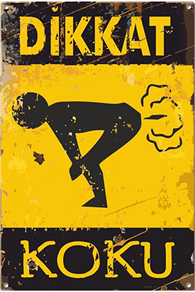 Hayat Poster Dikkat Oksuruk Koku Uyarı Levhası Retro Ahşap Poster